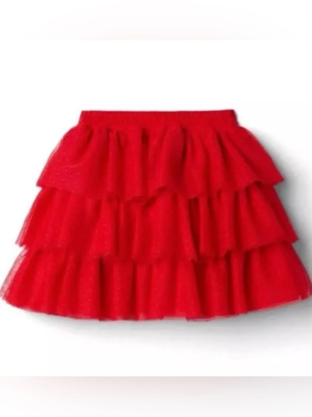 Nwt American Girl size 8 Janie & Jack Red Tiered Ruffle Skirt holiday Christmas
